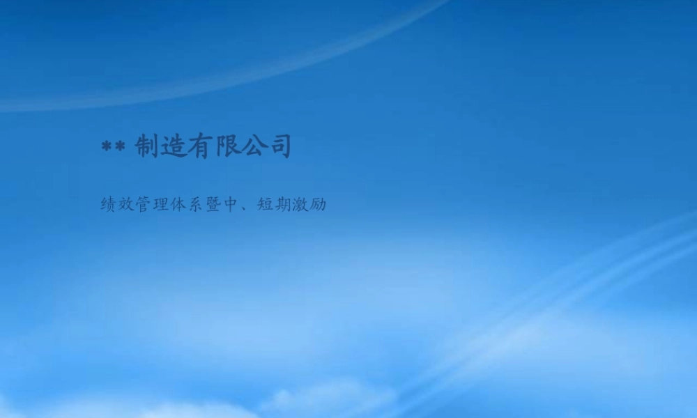 某公司绩效管理体系与中、短期激励