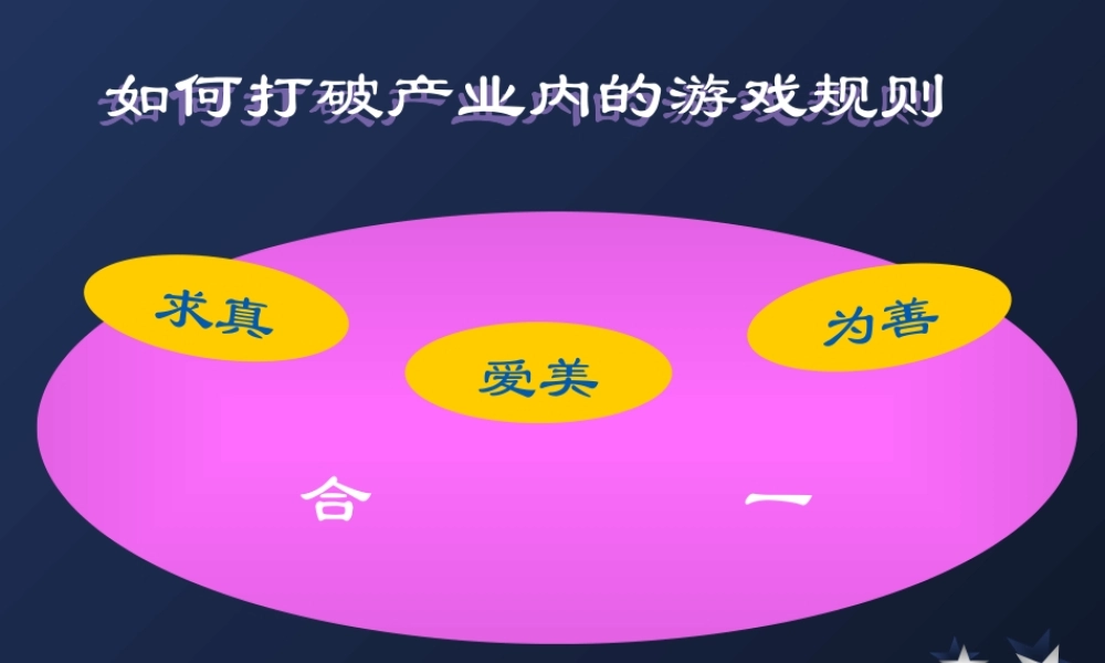 如何打破产业内的游戏规则