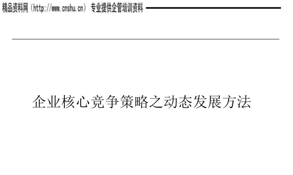 服装企业核心竞争策略动态发展方法