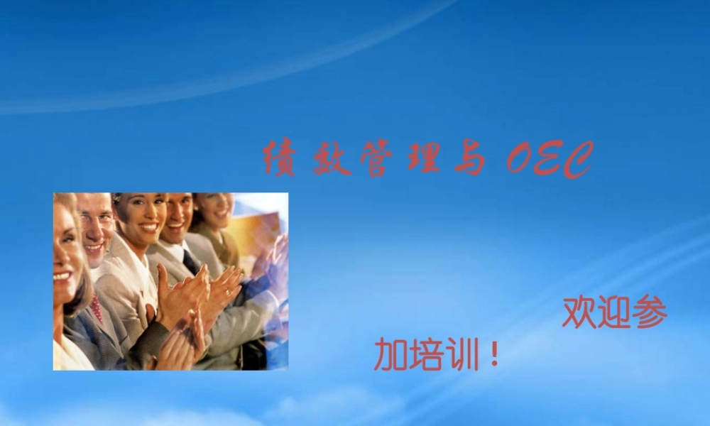 某公司绩效管理与OEC培训课件