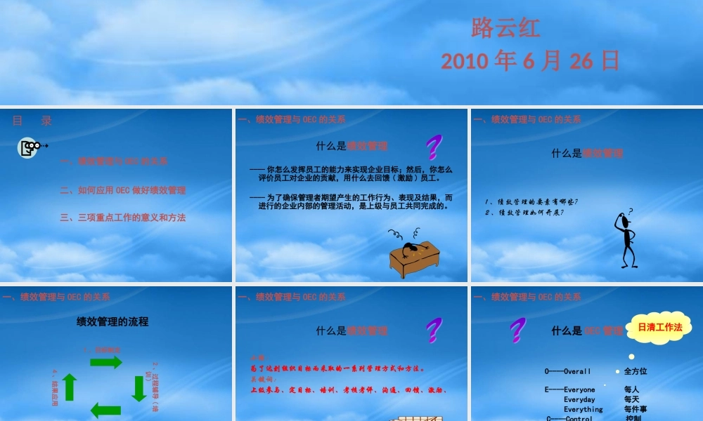 某公司绩效管理与OEC培训课件