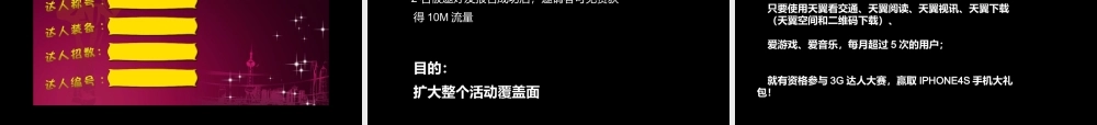 天翼3G达人千人征集活动策划方案