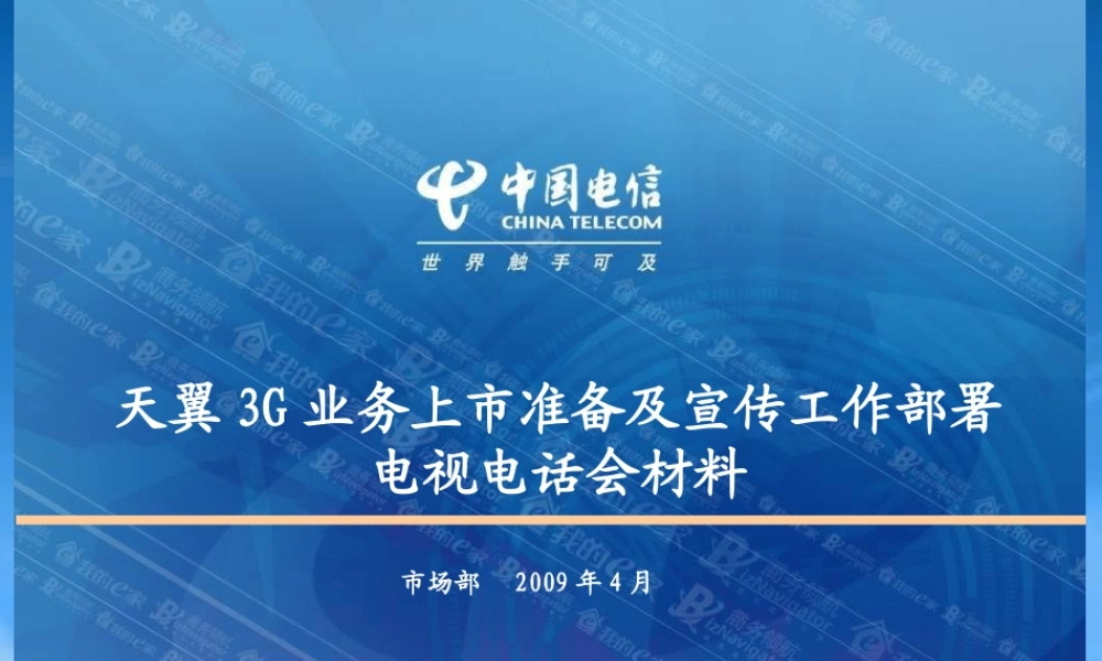天翼3G业务品牌上市传播方案
