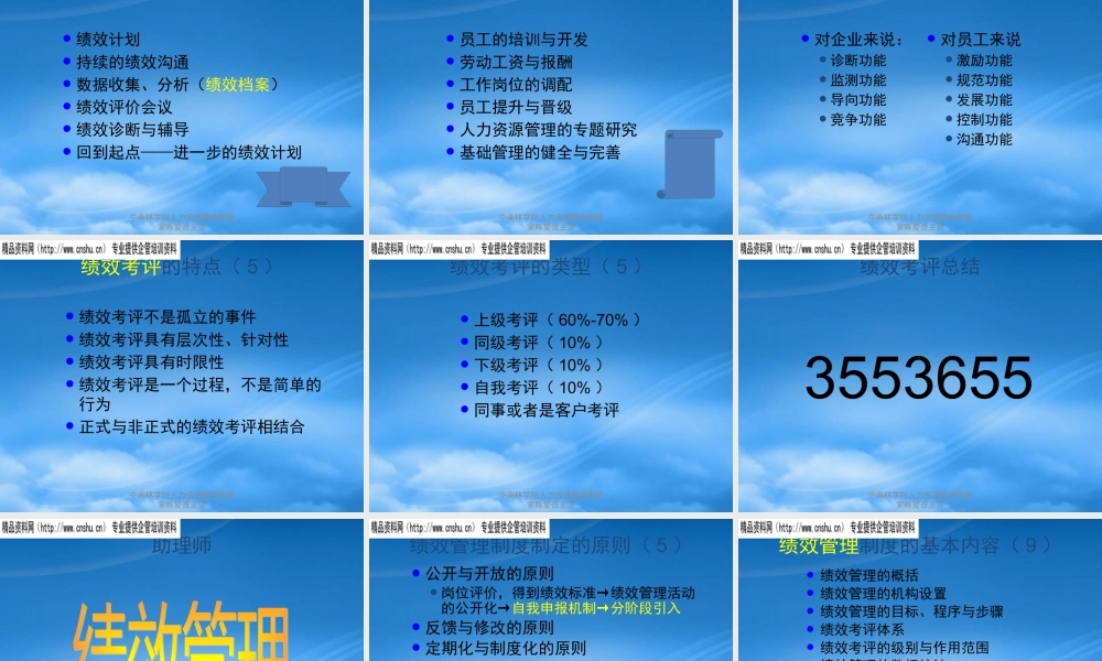 某公司绩效管理知识规划