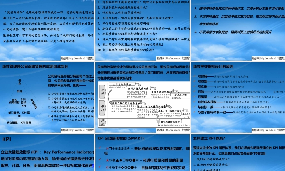 某公司绩效管理知识专业讲座