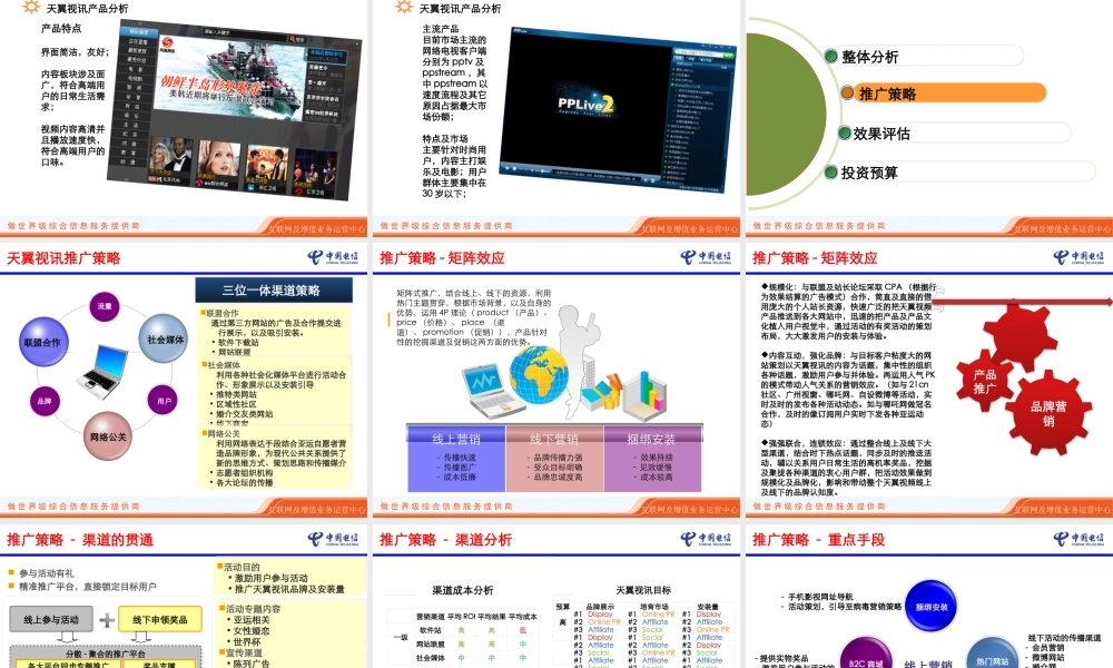 天翼视讯推广方案0525