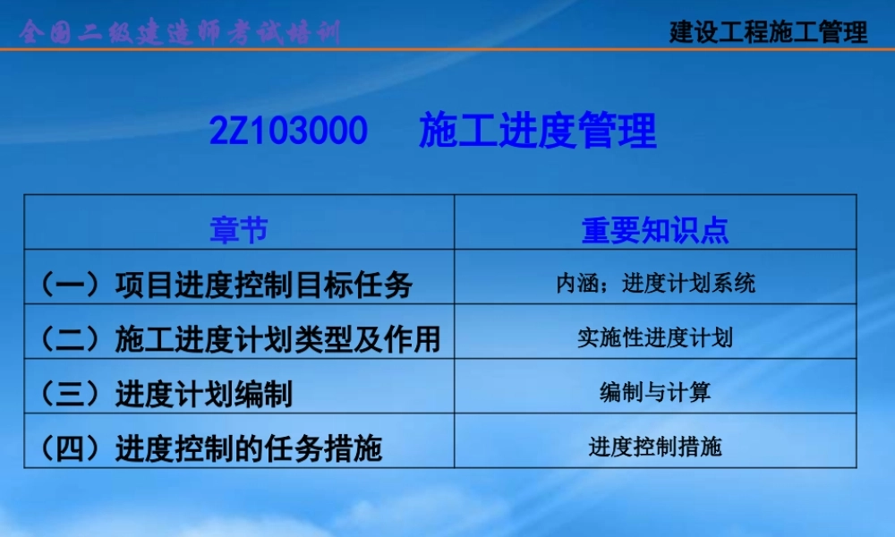 施工进度管理