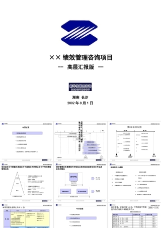 某公司绩效管理咨询项目高层汇报版