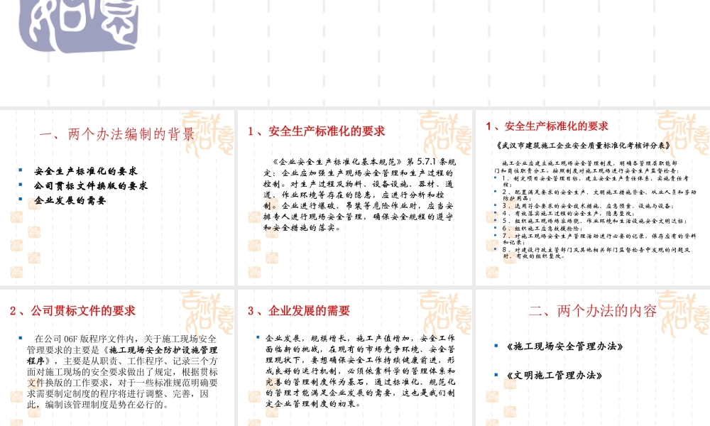施工现场安全生产、文明施工管理办法介绍