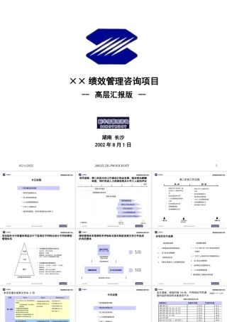 某公司绩效管理咨询项目工作汇报