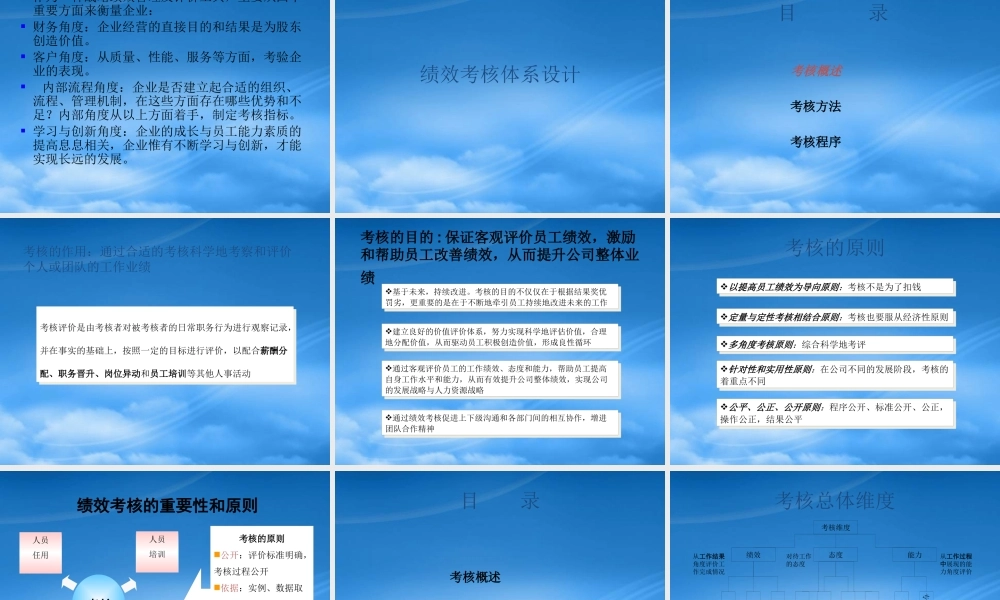 某公司绩效考核管理培训教材