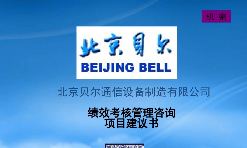 某公司绩效考核管理项目建议书