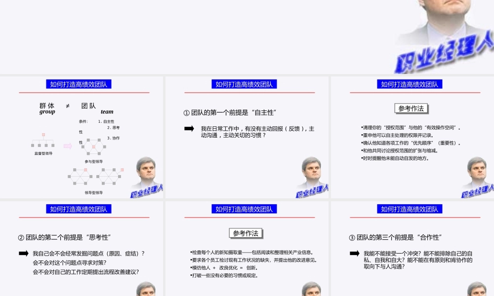 如何打造高绩效团队(PPT 36页)