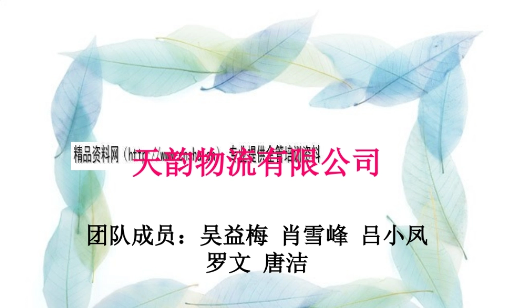 天韵物流有限公司简介