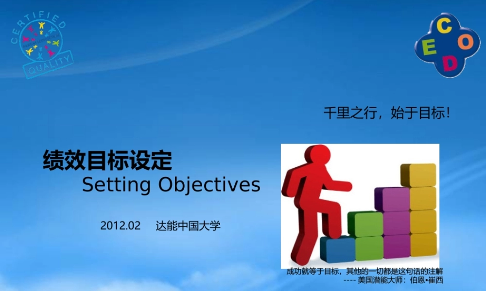 某公司绩效目标设定教材