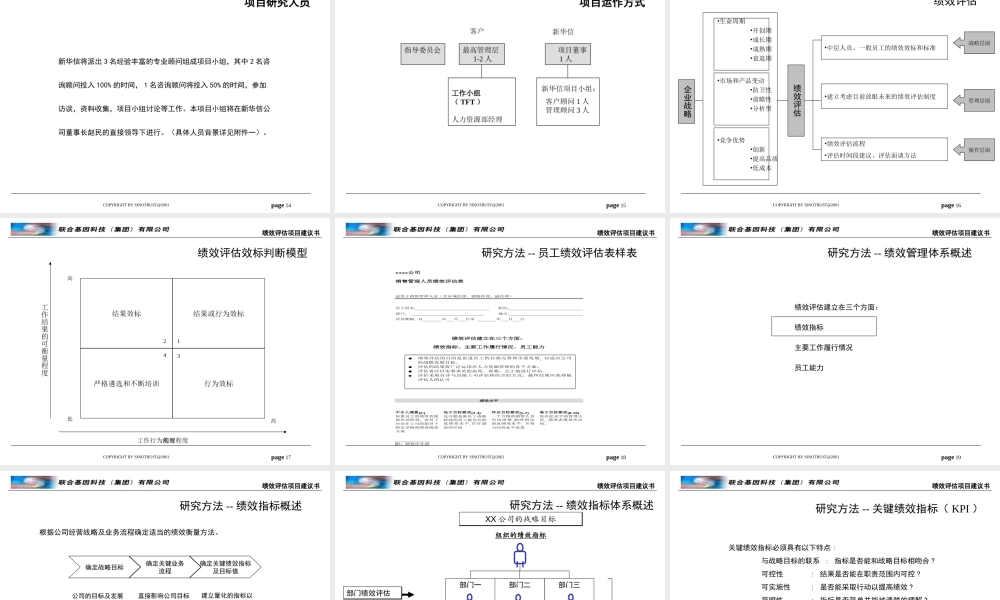某公司绩效评估项目建议书(PPT 47页)