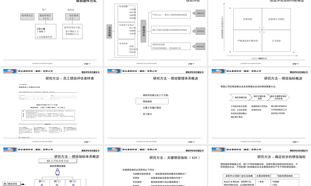某公司绩效评估项目建议书