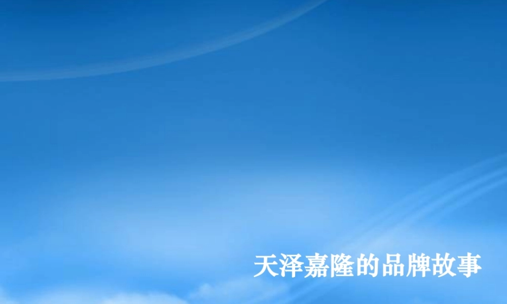 天泽嘉隆的品牌故事