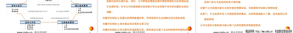 某公司绩效咨询工作计划管理