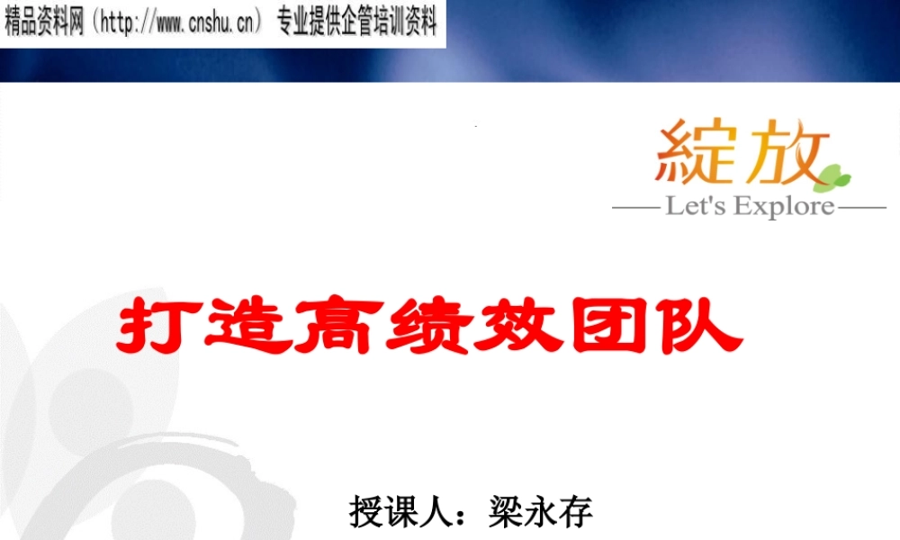 如何打造高绩效团队(ppt 57页)
