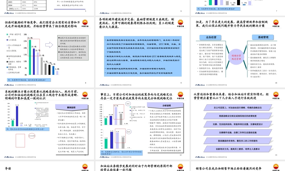 某公司加油站管理诊断及建议报告