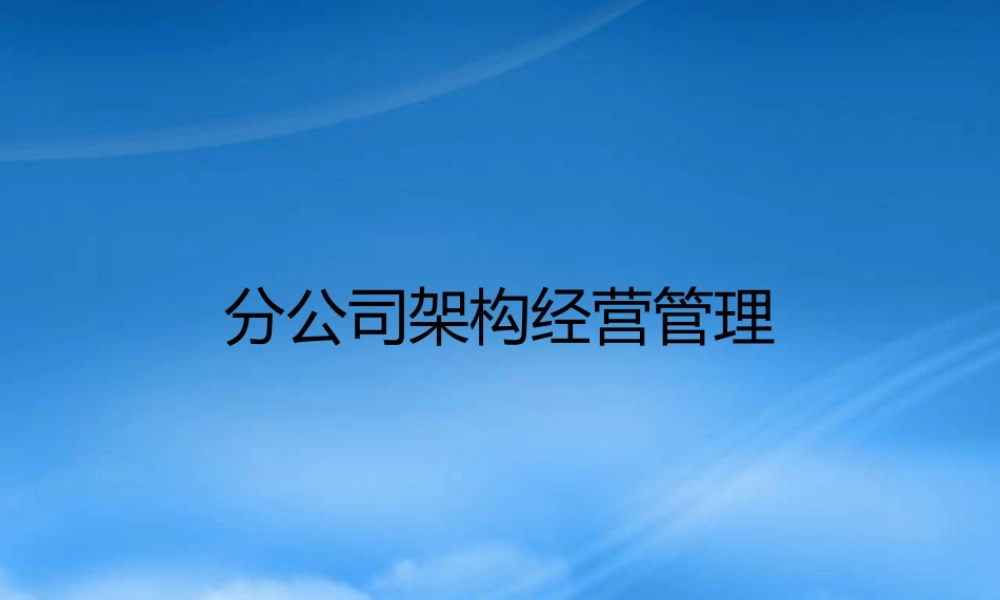 某公司架构经营管理教材