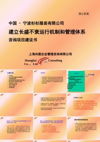 某公司建立长盛不衰运行机制和管理体系咨询项目建议书