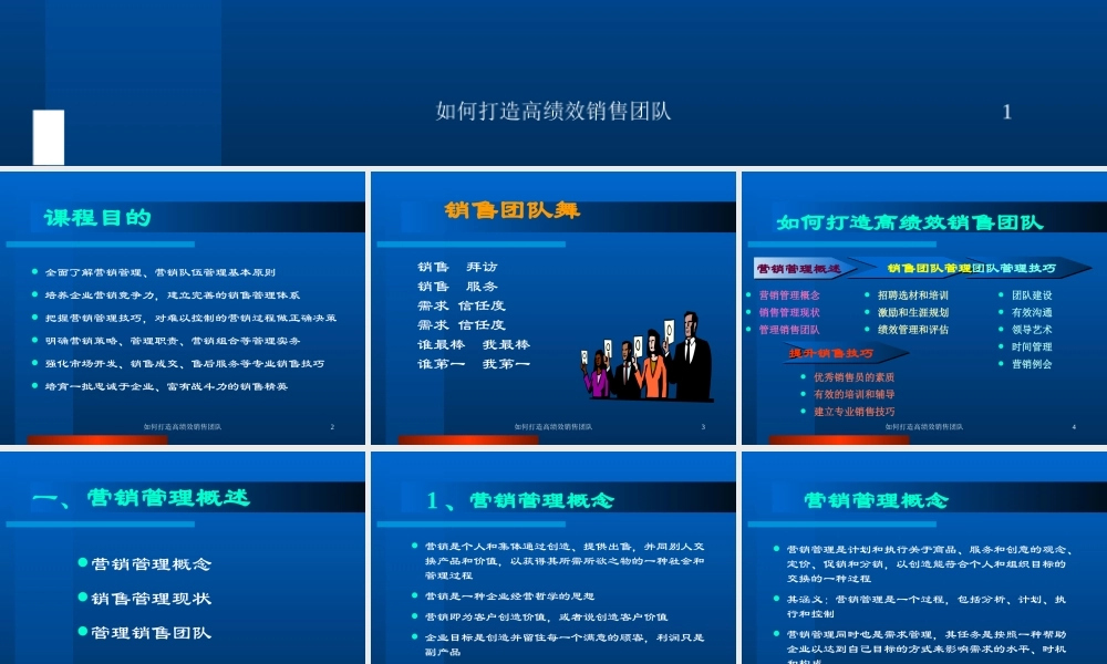 如何打造高绩效销售团队(1)