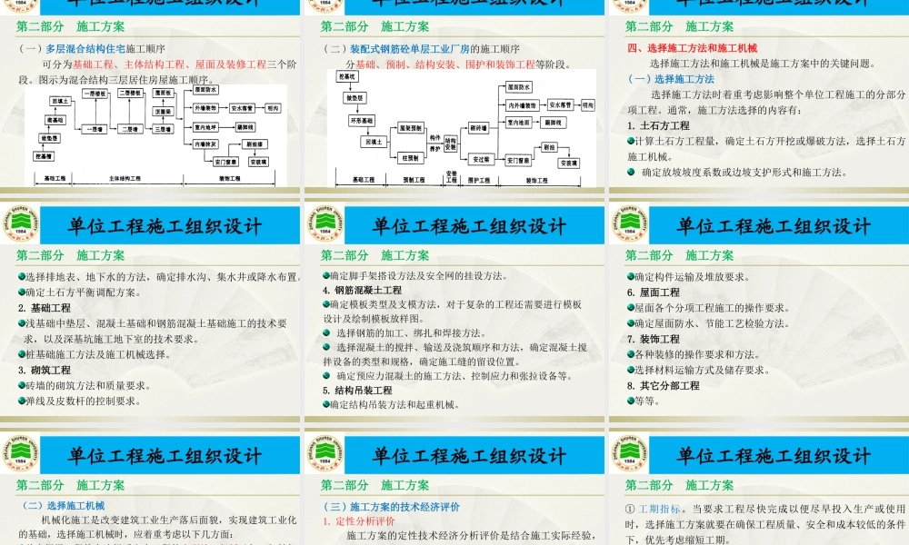 施工组织设计编制要点
