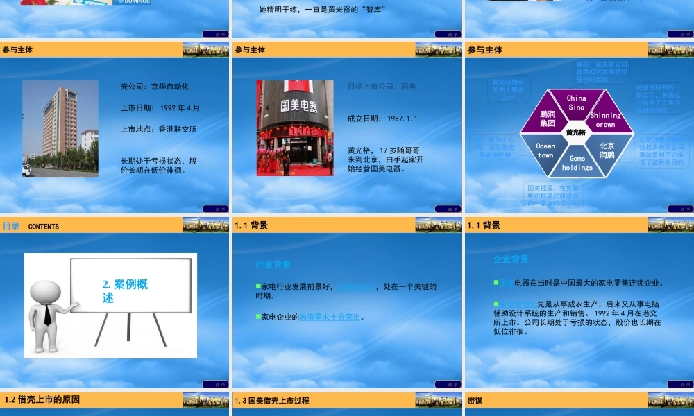 某公司借壳上市案例分析课件