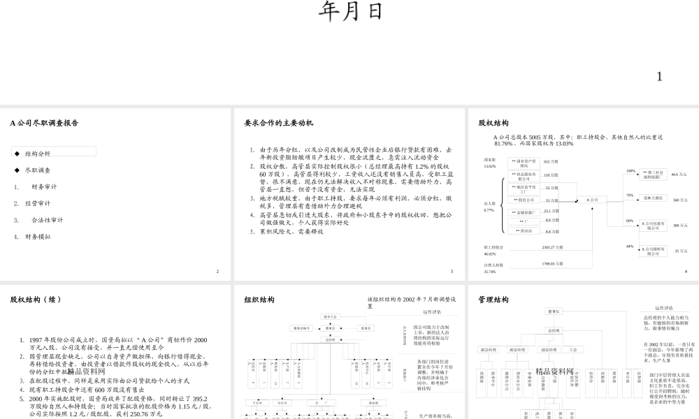 某公司尽职调查报告