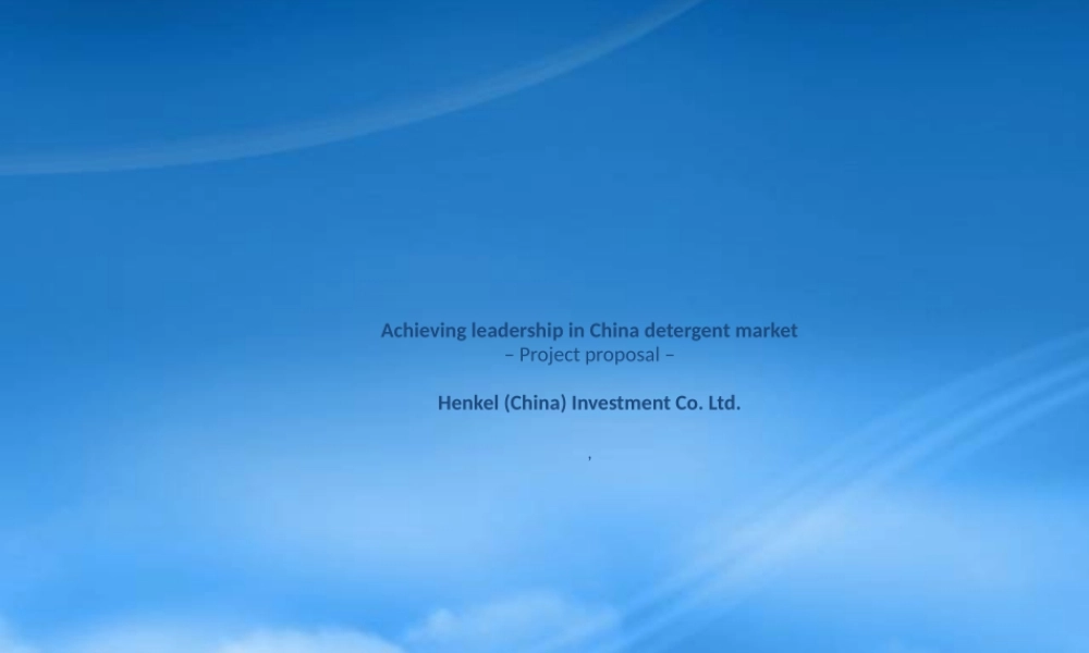 某公司进入中国市场策略项目建议书