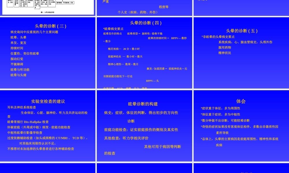 头晕诊断流程临床应用1