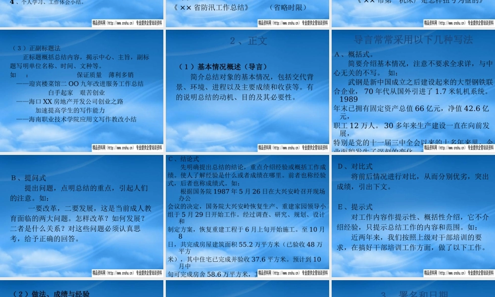 某公司经典管理知识规划总结