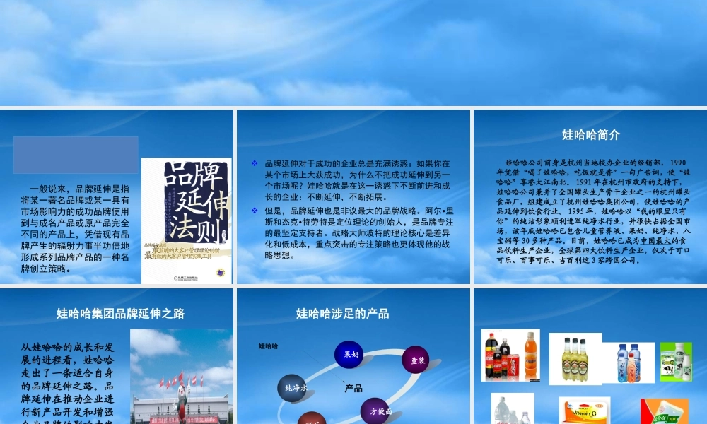 娃哈哈的产品策略应用