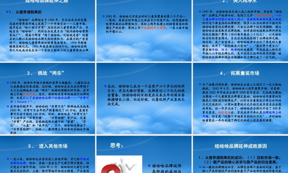 娃哈哈的产品策略应用
