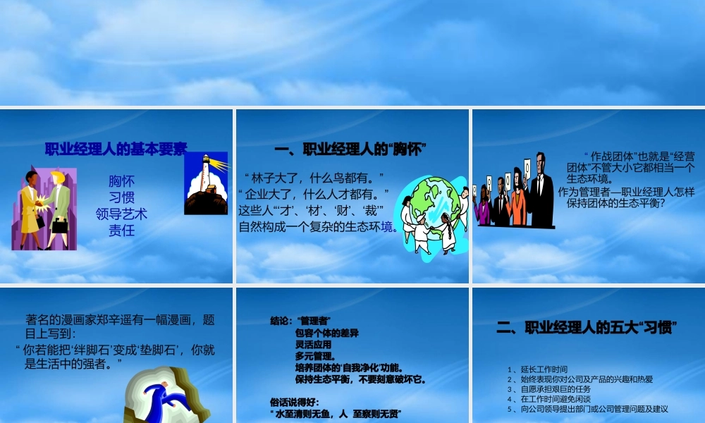 某公司经理管理工作要素概述
