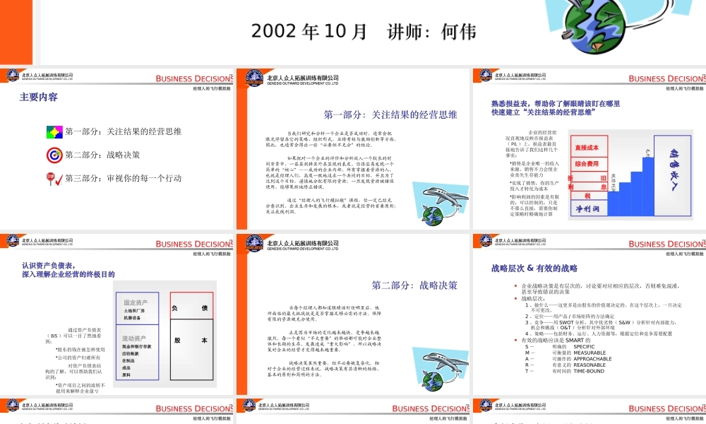 某公司经理人的飞行模拟舱培养