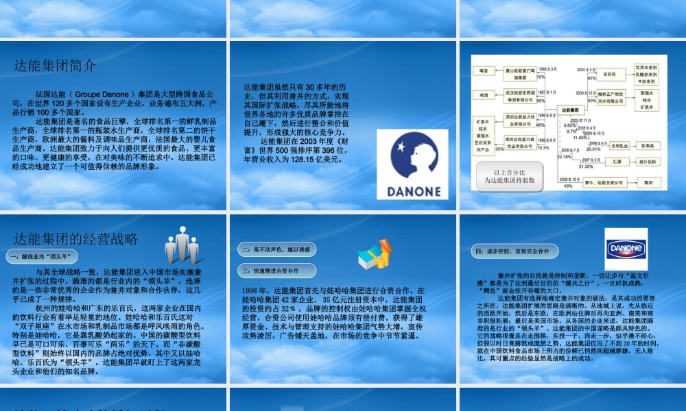 娃哈哈和达能集团的经营战略