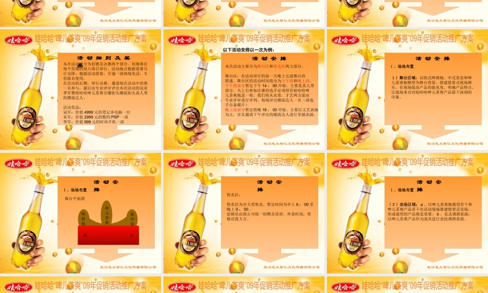 娃哈哈啤儿茶爽活动管理方案