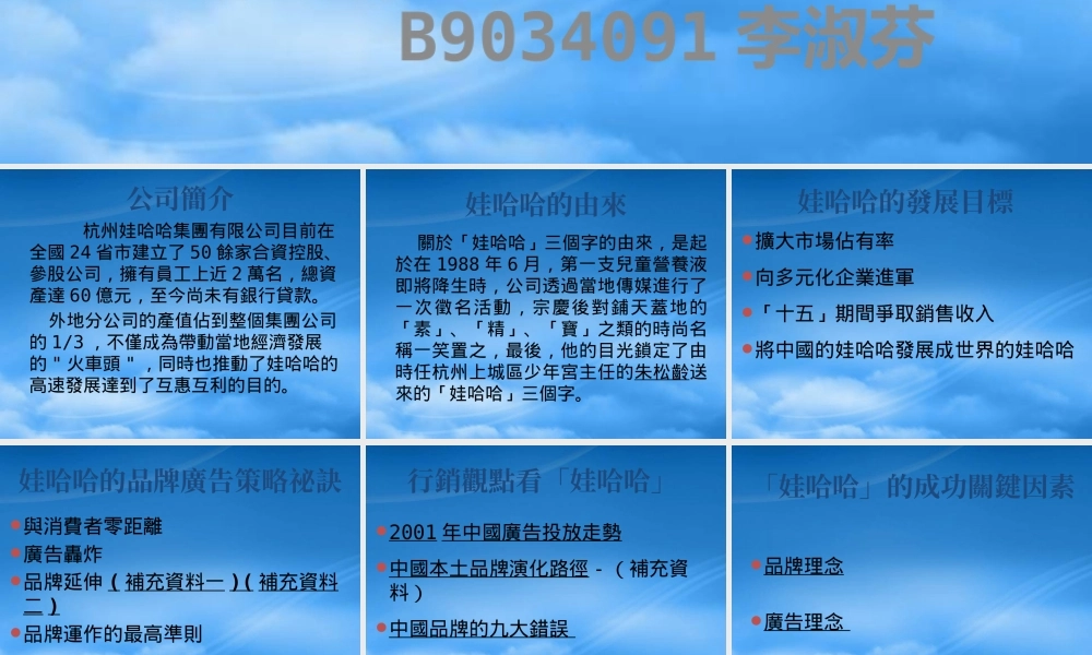 娃哈哈品牌广告策略