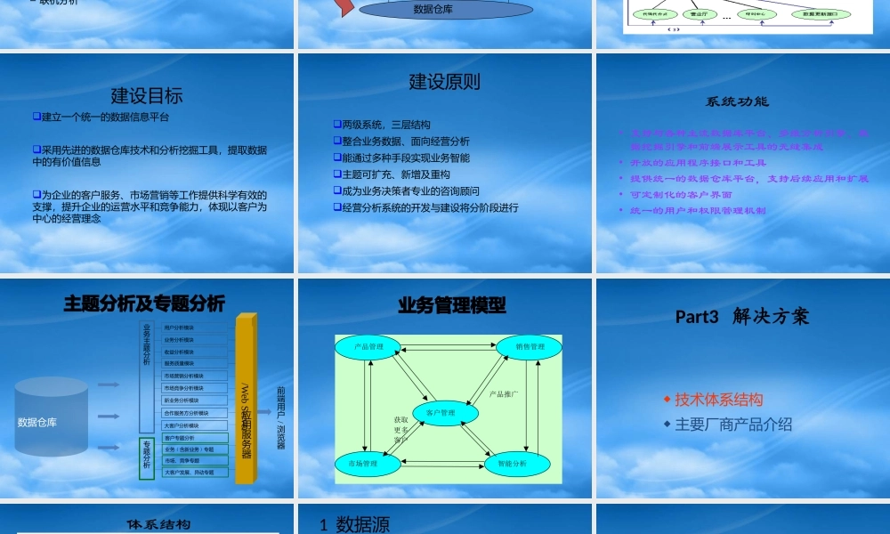某公司经营分析系统技术交流讲义