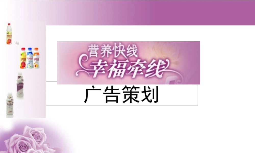 娃哈哈营养快线广告策划书