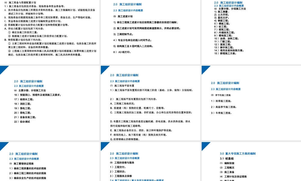 施工组织设计与重大专项施工方案报审要求专训