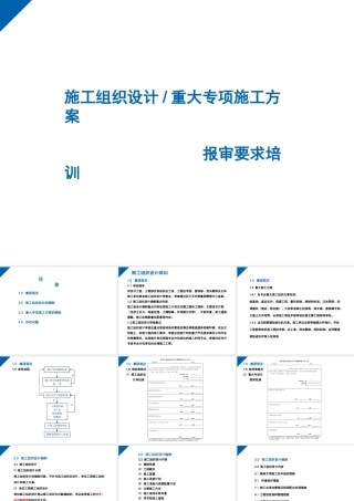 施工组织设计与重大专项施工方案报审要求专训