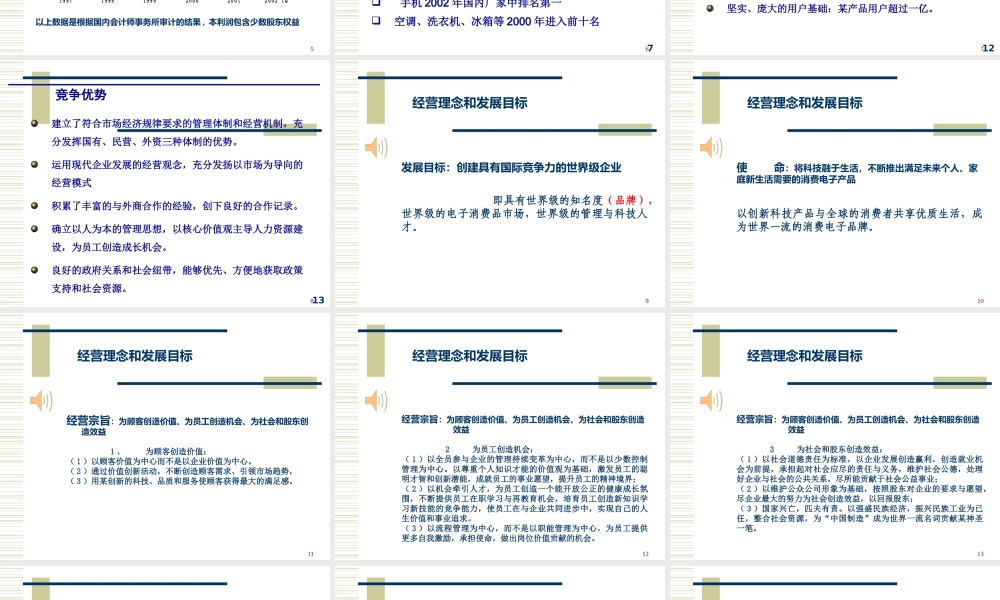 某公司经营管理理念和发展战略