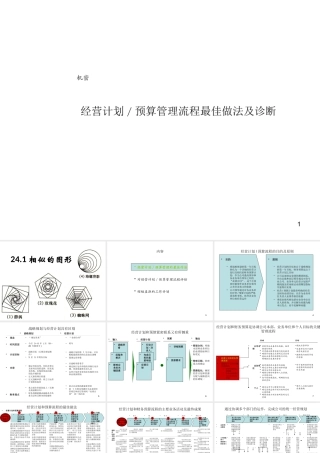 某公司经营计划预算管理流程最佳做法及诊断
