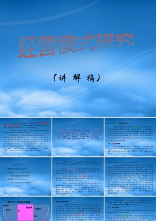 某公司经营模式研究报告