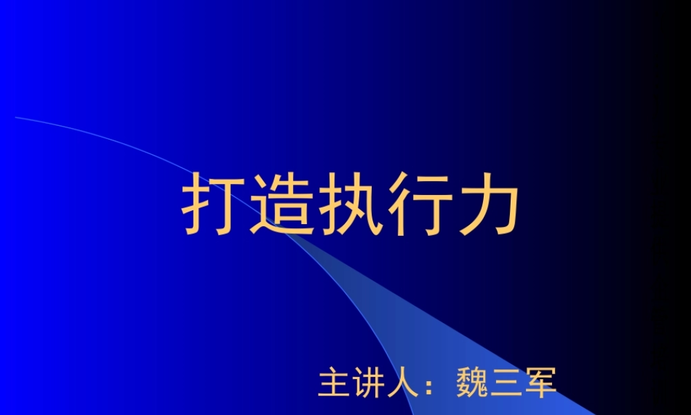 如何打造高效执行力(ppt 42页)