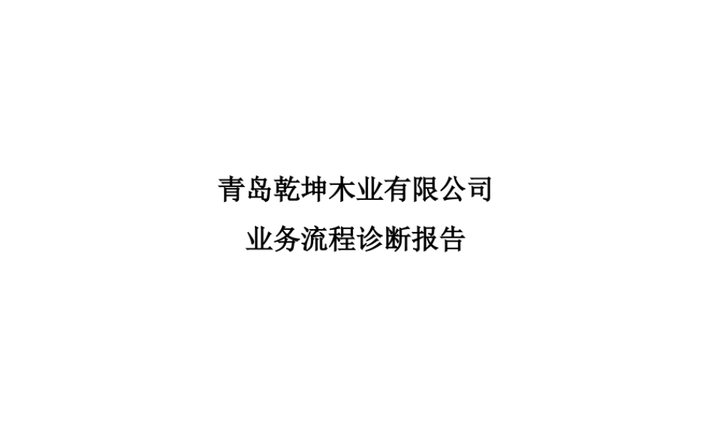 某公司精辟业务流程诊断报告